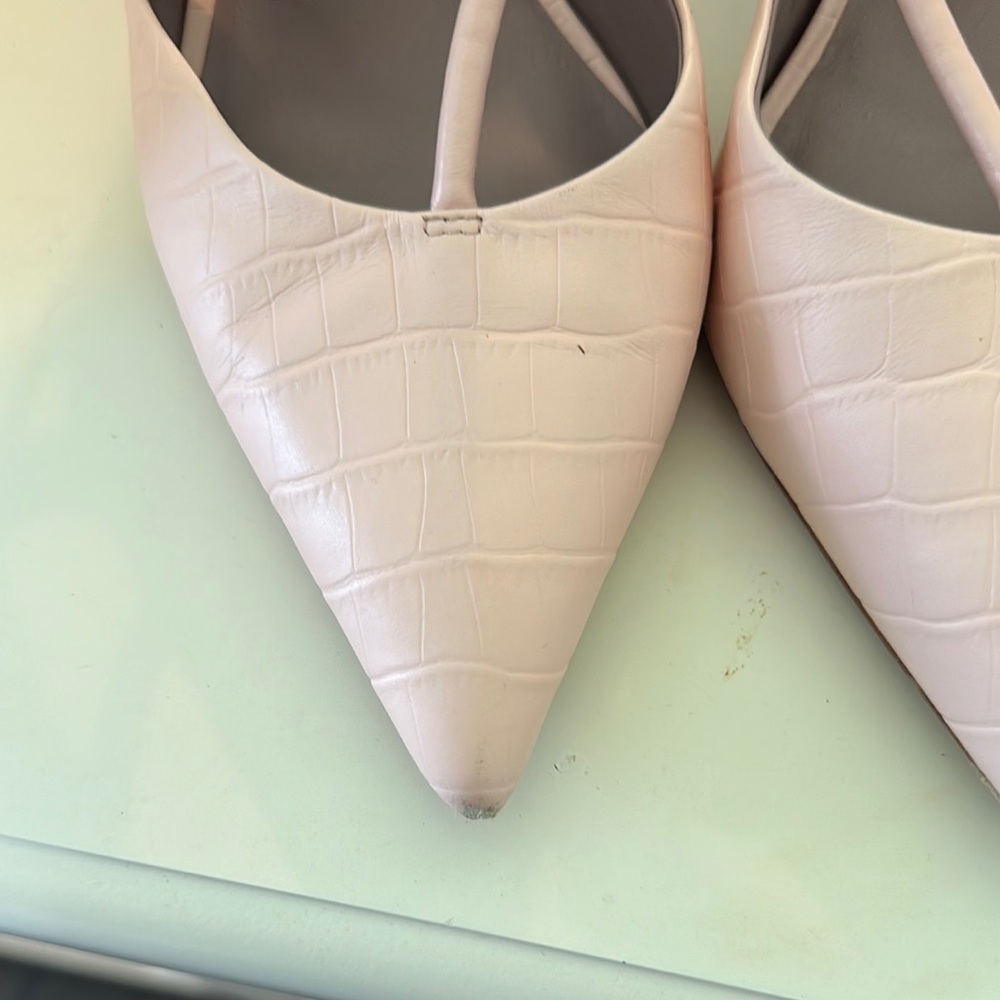 Delman Pink Slingback Heels with Pointed Toe - Picture 6 of 6